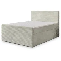 masseno Boxbett, Hellgrau, Holz, 160x200 cm Schlafzimmer, Betten, Boxspringbetten