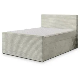 masseno Boxbett, Hellgrau, Holz, 160x200 cm Schlafzimmer, Betten, Boxspringbetten