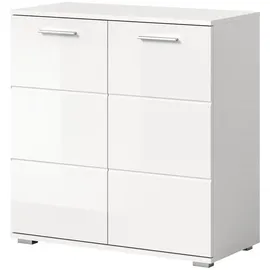 inn.furn Kommode Weiß Hochglanz 80 x 83 cm 2-türig Grazie