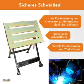 Lemodo Höhenverstellbarer Schweißtisch Stahl 90 Grad neigbar