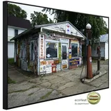 Papermoon Infrarotheizung Alte Vintage Retro Tankstelle 800 W bunt