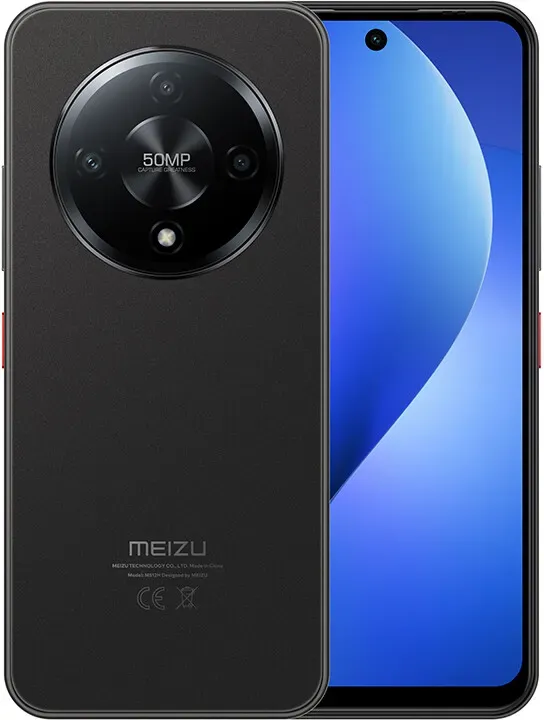 MEIZU Mblu22 Pro Smartphone, MediaTek Helio G81, 6,79‐Zoll FHD, 120 Hz, 50 MP Ultra-HD Kamerasystem, 18W Schnellladung, 5000 mAh Akku‐Kapazität, CIS, 8+256GB, Titan Black