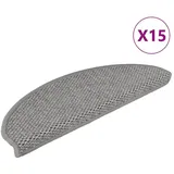 vidaXL Treppenmatten Selbstklebend Sisal-Look 15 Stk. 65x21x4 Silbern