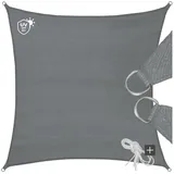 Tectake tectake® Sonnensegel mit Uv Schutz, 50 für Balkon, Garten, und Terrasse, 3 6 x 3,6 m 360 x 360 x 1 cm grau