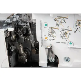 Gritzner - Kayser GRITZNER 788 Overlock Neue Version 2025 mit Fadenabschneider + LED Beleuchtung Black&White Edition mit Fadenschere und Overlockgarn