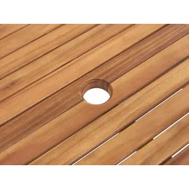 Beliani Gartenmöbel Set Akazienholz 6-Sitzer Auflagen graphitgrau JAVA