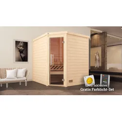 Sauna WEKA "Turku", beige (natur), Saunaofen, externe Steuerung, 7,5 kW, Saunen, 7,5 kW-Ofen mit digitaler Steuerung