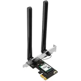 Mercusys MA70XE Wi-Fi 6 Bluetooth 5.4 PCIe-Adapter, bis zu 1201 Mbit/s bei 5 GHz und 574 Mbit/s bei 2,4 GHz, 2 × Hochleistungsantennen, WPA3, MU-MIMO, unterstützt nur Windows 11/10, Wi-FI 6 AX1800