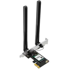 Mercusys MA70XE Wi-Fi 6 Bluetooth 5.4 PCIe-Adapter, bis zu 1201 Mbit/s bei 5 GHz und 574 Mbit/s bei 2,4 GHz, 2 × Hochleistungsantennen, WPA3, MU-MIMO, unterstützt nur Windows 11/10, Wi-FI 6 AX1800