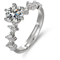 The Beauty House Verlobungsring silberfarbiger Ring für Frauen, mit 3A Zirkonia für jede Passform und Größe silberfarben