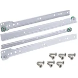 ID Dinkel 1 Paar Schubladenschienen Rollenführung Teilauszug Weiß 350mm Schubladenauszug Schienen