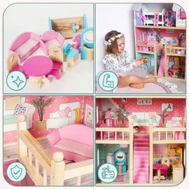 Mamabrum Holzpuppenhaus Großes Puppenhaus gelb
