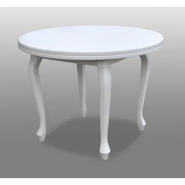 JV Möbel Runder Esstisch 100 x 75 cm weiß