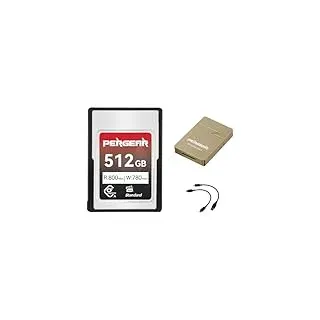 Pergear Standardserie 512GB CFexpress Typ A-Speicherkarte, bis zu 800 MB/s Lesegeschwindigkeit und 780 MB/s Schreibgeschwindigkeit für 4K 120P, 8K 30P-Aufnahme(mit Kartenleser) für Alpha & FX-Kamera