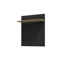 Forte Garderobenpaneel Bohol 86,5 x 105,6 x 30 cm Schwarz/Eiche