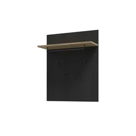 Forte Garderobenpaneel Bohol 86,5 x 105,6 x 30 cm Schwarz/Eiche