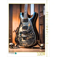 Calvendo Puzzle Gitarre mit Totenköpfen 1000 Teile Lege-Größe 64x48cm