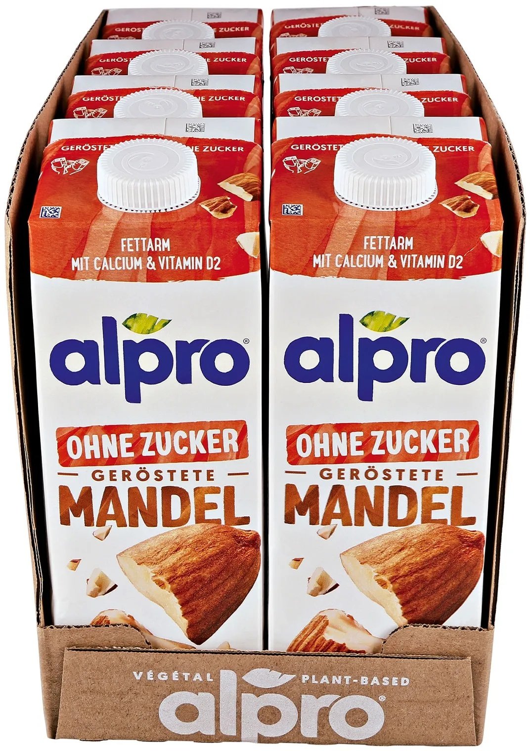 Alpro Mandeldrink geröstet ohne Zucker 1 Liter, 8er Pack