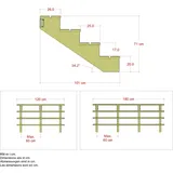 Plus Außentreppe 4 Stufen 120 cm Holz Braun