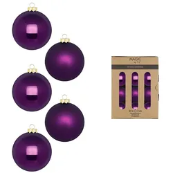 24 Weihnachtskugeln Glas 3cm matt & glänzend Christbaumkugeln Weihnachtsbaumkugeln Weihnachten Christbaumschmuck Weihnachtsbaumschmuck Lila Purpur