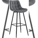 CLP Barhocker Dartford I Gepolsterter Barstuhl I Tresenhocker mit Metall-Gestell und Rückenlehne