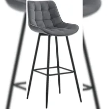 CLP Barhocker Dartford I Gepolsterter Barstuhl I Tresenhocker mit Metall-Gestell und Rückenlehne