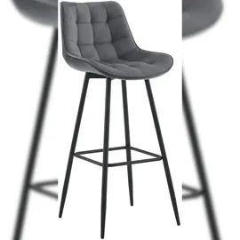 CLP Barhocker Dartford I Gepolsterter Barstuhl I Tresenhocker mit Metall-Gestell und Rückenlehne
