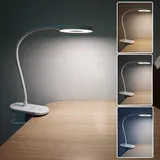 Lunartec Akku-Touch-Leselampe mit Klemmhalterung und Schwanenhals