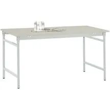 Manuflex BB3011.7035 Beistelltisch BASIS stationär mit Melamin-Tischplatte in Lichtgrau RAL 7035, BxTxH: 1000 x 600 x 780mm