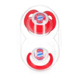 FC BAYERN Schnuller 2er-Set Logo rot/weiß 34963 6-18 Monate