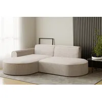 Fun Möbel Ecksofa Designersofa BONDY in Stoff Neve Beige