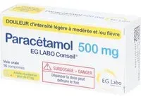 PARACETAMOL EG LABO CONSEIL 500 mg, comprimé, boîte de 16 Comprimé(S) pc(s)