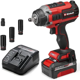 Einhell Professional IMPAXXO 18/450 (1x4,0Ah) Power X-Change (18 V, 450 Nm, Brushless, Außenvierkant-Aufnahme, inkl. 4 Ah Akku, Ladegerät, Nuss-Set)