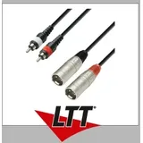 Adam Hall Cables K3 TMC 0600 - Audiokabel ummantelt 2 x RCA Stecker auf 2
