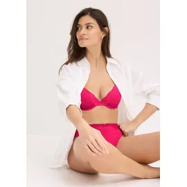 bonprix Push-up-BH BONPRIX "Push-up-BH mit feiner Spitze (3er Pack)", Damen, Gr. 85, Cup A, rosa (beerenrot, ecru, schwarz), Spitze, Obermaterial: 86% Polyester, 14% Elasthan. Futter: 100% Baumwolle.