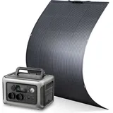 Allpowers - Portable Power Station Solar Generator With 200W Monocrystalline Solar Panel for Garden Party Travel Camping Motorhome Emergency R600