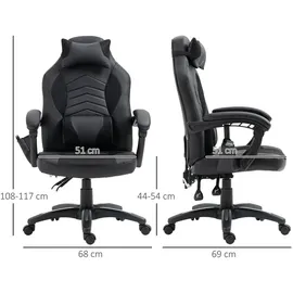 Homcom Bürostuhl Kunstleder Schwarz