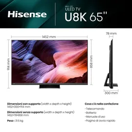 Hisense 65U8KQ 65 Zoll MiniLED ULED 4K TV