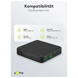 goobay Multiport 4-fach Tischladegerät (65 W) schwarz