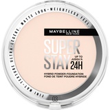 Maybelline New York 2-in-1 Puder Make-Up, Wasserfest und mattierend mit hoher Deckkraft, Super Stay Hybrides 03