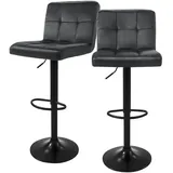 ML-Design Barhocker 2er Set aus Samt Grau Gepolsterter Barstuhl mit Rückenlehne und Fußstütze, 63-83 cm Esszimmer, Barmöbel, Barhocker