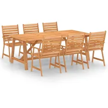 vidaXL Garten-Set Massivholz Akazie 3057846 5-tlg. Tisch 206 x 100 x 74 cm natur