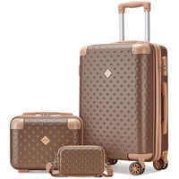 Joyway Kofferset 3 Teilig Hartschale Reisekoffer von ABS Braun
