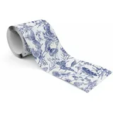 Muralo Tapetenbordüre Blumen Schmetterlinge 10 cm 300 g Blau/Weiß/Beige