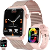 mit Telefonfunktion, AMOLED Smart Watch Herren Fitnessuhr mit Schrittzähler Herzfrequenz SpO2 Schlafmonitor, 123 Sportmodi - Gold