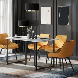 Vicco Merido 140 x 80 cm schwarz/marmor-weiß