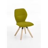 Niehoff Sitzmöbel Merlot Design-Stuhl Stativ-Gestell Massivholz/Stoff Venice - Green Bianco Massiv - 48