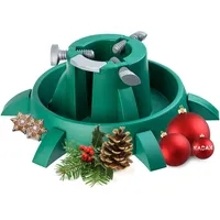 Kadax Weihnachtsbaumständer mit Wassertank, Christbaumständer aus robustem Kunststoff für Bäume, Tannenbaumständer, Verschiedene Großen, stabil, grün (Baumhöhe bis 3m)