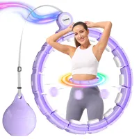 Cozylady Smart Hula Hoop Reifen Erwachsene mit Bunte LED-Lichteffekte, 121 cm Hullahub Reifen Zum Abnehmen, Fitness Hoop mit Gewicht Kugel, Stabiler & Leiser Hula Hoop zum Abnehmen Besonders Geeignet