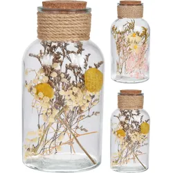 Trockenblumen in Flasche